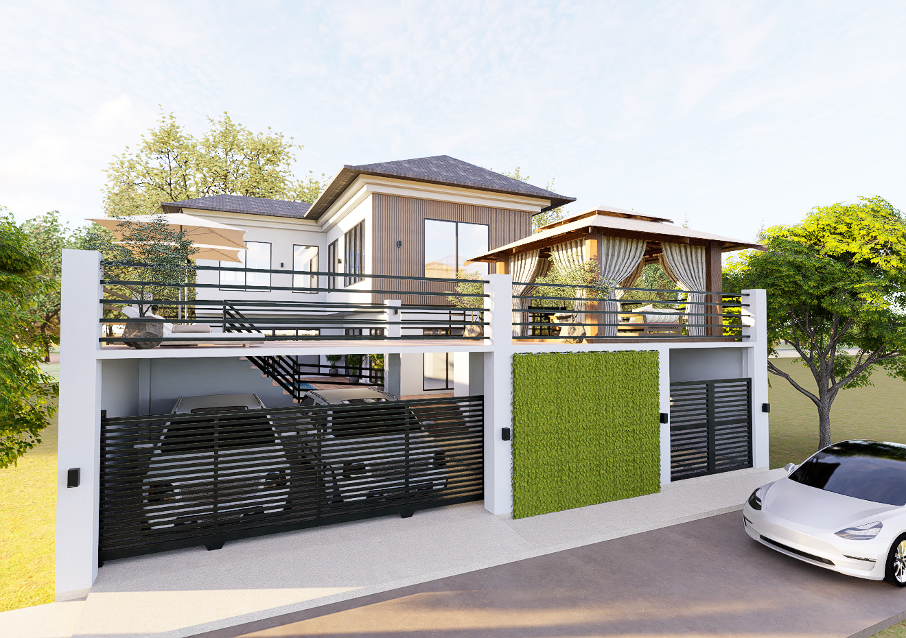 Family Hiraya Villa pool and lounge